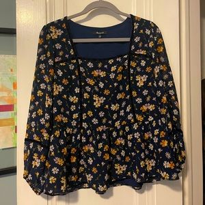 Madewell square neck peplum blouse - Size M